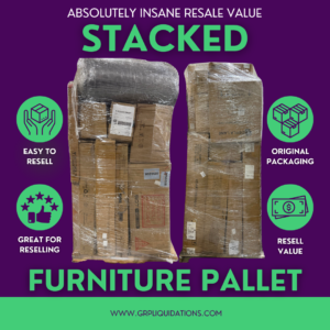 stacked furniture liquidation pallet
