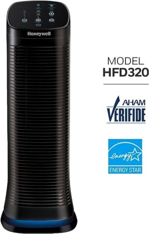 Honeywell HFD320 Air Genius 5 Air Purifier with Permanent Washable Filter Large Rooms (250 sq. ft.) Black - Image 7