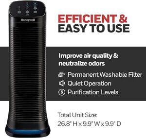 Honeywell HFD320 Air Genius 5 Air Purifier with Permanent Washable Filter Large Rooms (250 sq. ft.) Black - Image 4