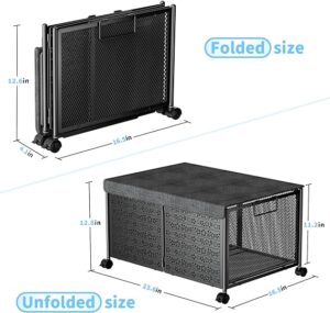 PHINOX Toy Box Storage, Toy Chest Organizers, Large Toy Box for Boys, 70L Toy Storage Organizer with Wheels, Metal Toy Storage for Nursery (Black) B2 - Image 2