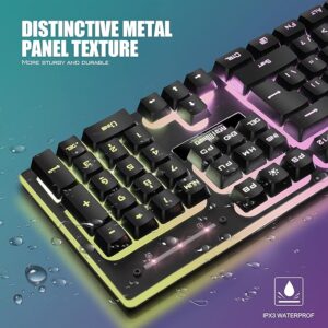 RedThunder K10 Wireless Gaming Keyboard, Rechargeable 3000mAh 2.4G LED Backlit Wireless Keyboard, Ergonomic Keyboard with Mechanical Feeling Keys for PC PS4 Xbox One Mac, Teclado Gamer, Black - Image 6
