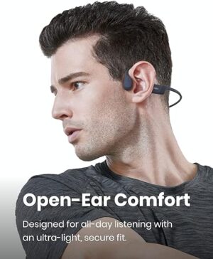 SHOKZ OpenRun - Open-Ear Bluetooth Bone Conduction Sport Headphones - Sweat Resistant Wireless Earphones for Workouts and Running - Built-in Mic, with Hair Band (Black) F1 - Image 2