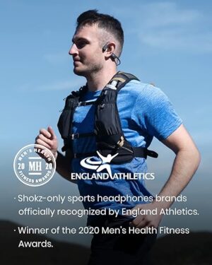 SHOKZ OpenRun - Open-Ear Bluetooth Bone Conduction Sport Headphones - Sweat Resistant Wireless Earphones for Workouts and Running - Built-in Mic, with Hair Band (Black) F1 - Image 4