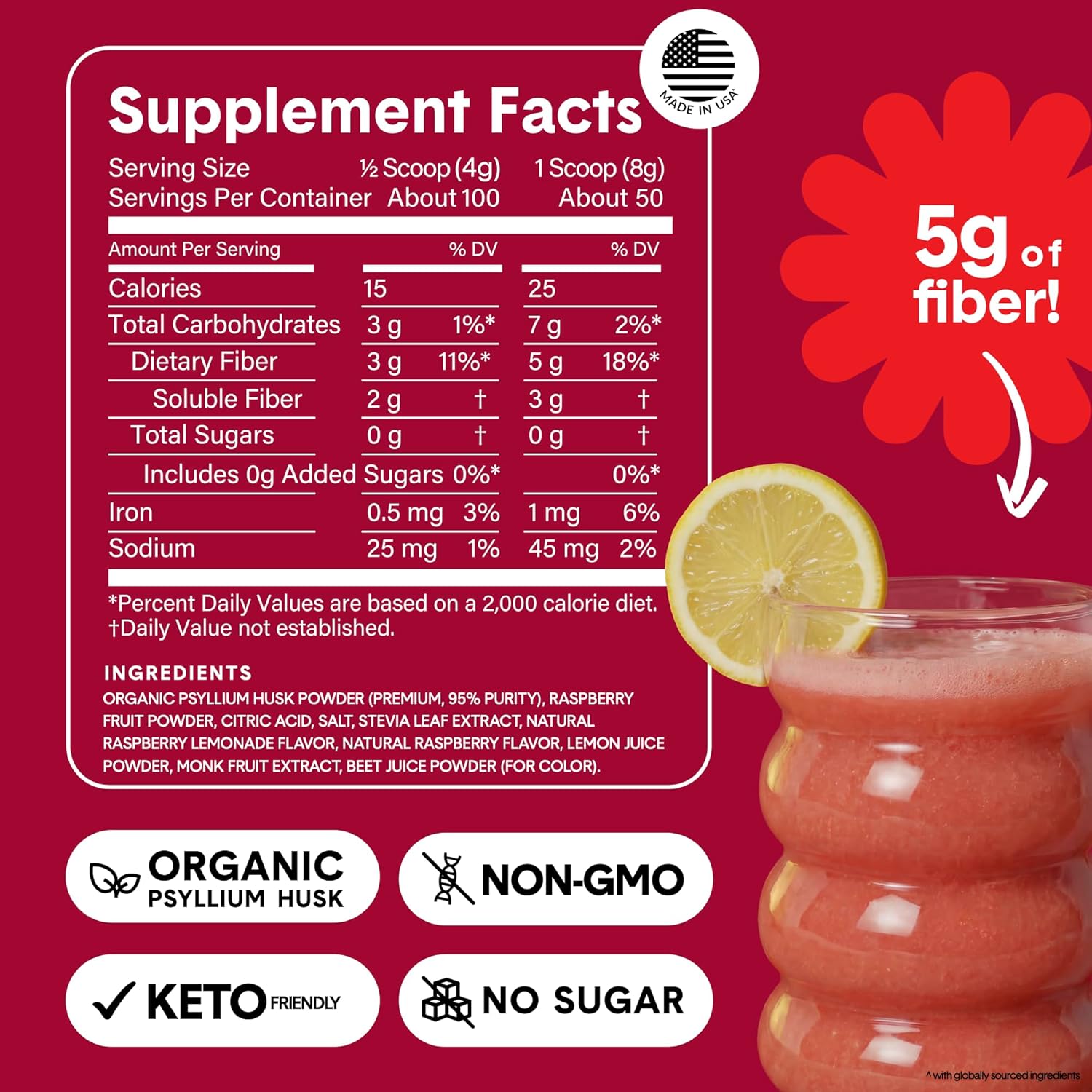 Bellway Super Fiber + Fruit Powder – Raspberry Lemon (50 Servings) - Image 7