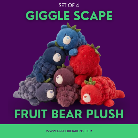 GiggleScape Fruit Bear Plush – Set of 4