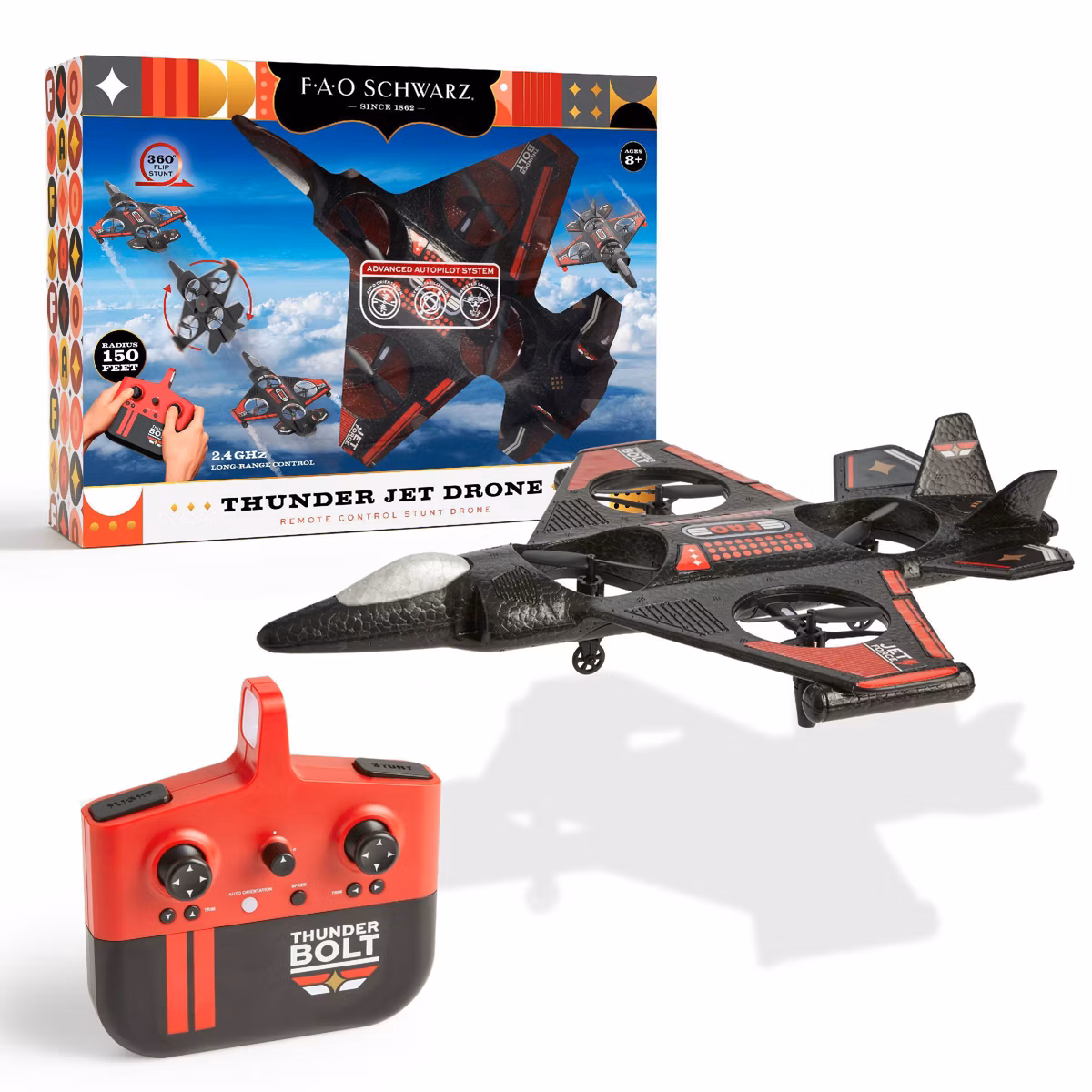 FAO Schwarz Thunderbolt Jet X2 Drone: Beginner Remote Control with Rechargeable Battery for Indoor & Outdoor Use - Image 5