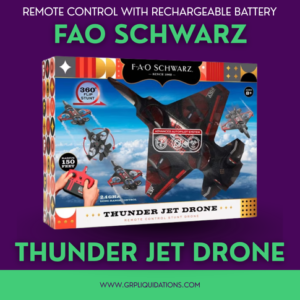FAO Schwarz Thunderbolt Jet X2 Drone: Beginner Remote Control with Rechargeable Battery for Indoor & Outdoor Use