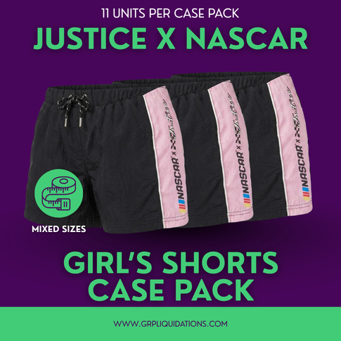 Justice Girl's NASCAR X Justice Collab Shorts Case Pack - 11 Units (Mixed Sizes)