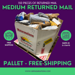 Medium Return Mail Pallet - FREE SHIPPING - 150 Packages